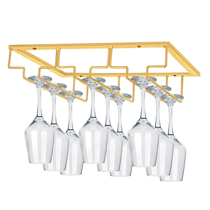 MOCOUM Under Cabinet Stemware Rack - Wire Wine Glass Holder with Storage for Cabinet, Kitchen, Bar - Image 2